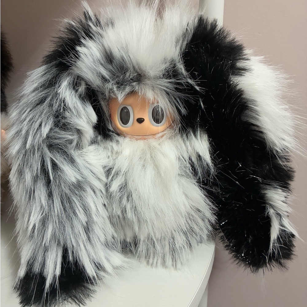 Beautiful Black and White Custom Labubu